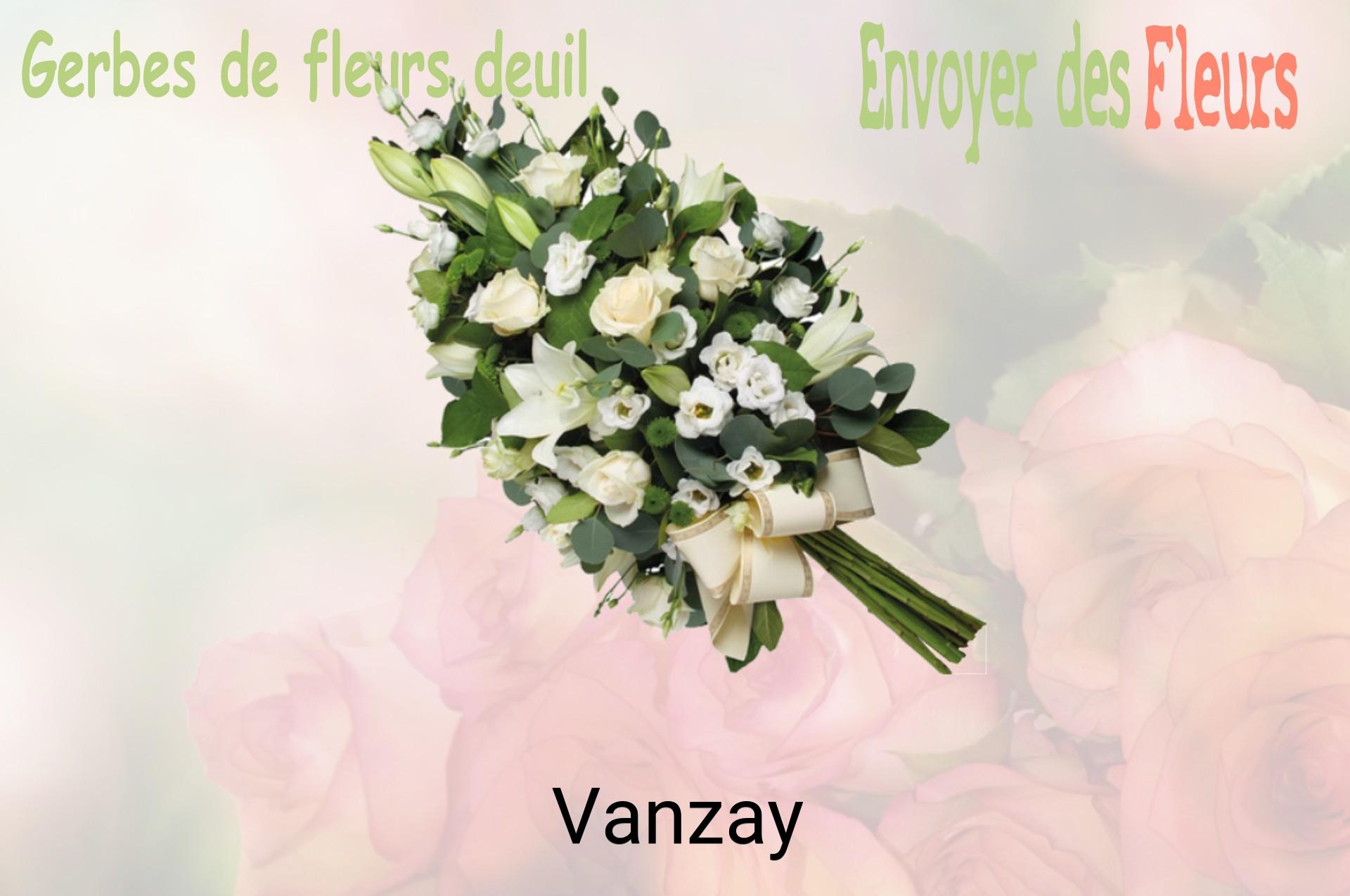 Gerbe de fleurs de deuil livrée à Vanzay
